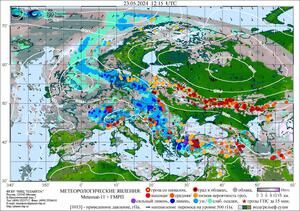 Обзор погодных условий в Европейском регионе в период с 23 по 24 мая 2024 г. Обзор погодных условий в Европейском регионе в период с 23 по 24 мая 2024 г.