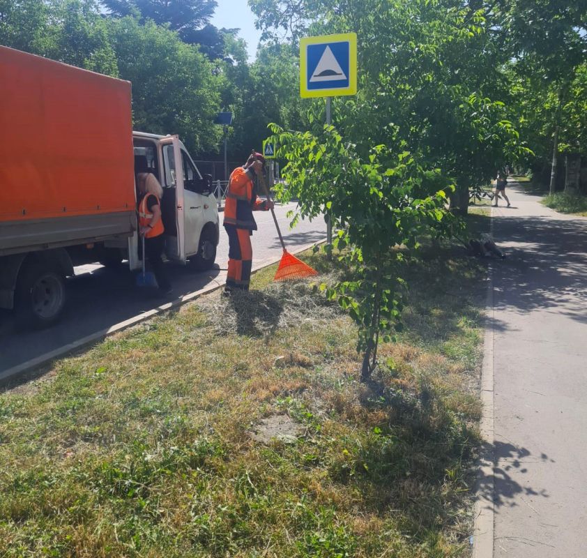 Сотрудники муниципального учреждения «Город» ежедневно ведут покос травы на городских территориях Сотрудники муниципального учреждения «Город» ежедневно ведут покос травы на городских территориях