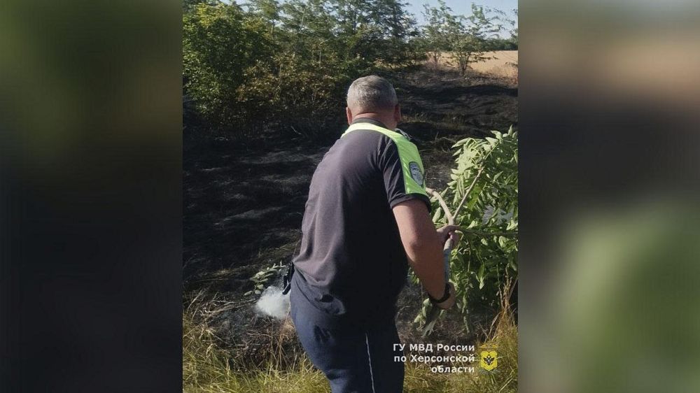 В Херсонской области автоинспекторы предотвратили возгорание пшеничного поля в Геническом районе В Херсонской области автоинспекторы предотвратили возгорание пшеничного поля в Геническом районе