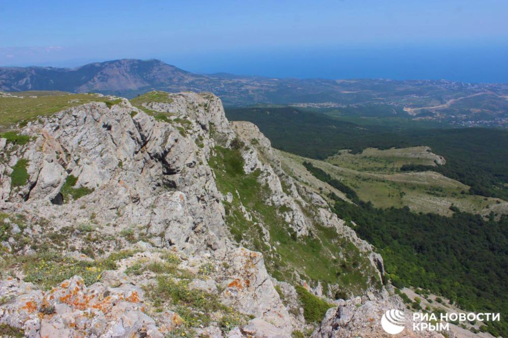 Вид на крымские просторы с горы Чатыр-Даг – в фотоленте РИА Новости Крым Вид на крымские просторы с горы Чатыр-Даг – в фотоленте РИА Новости Крым