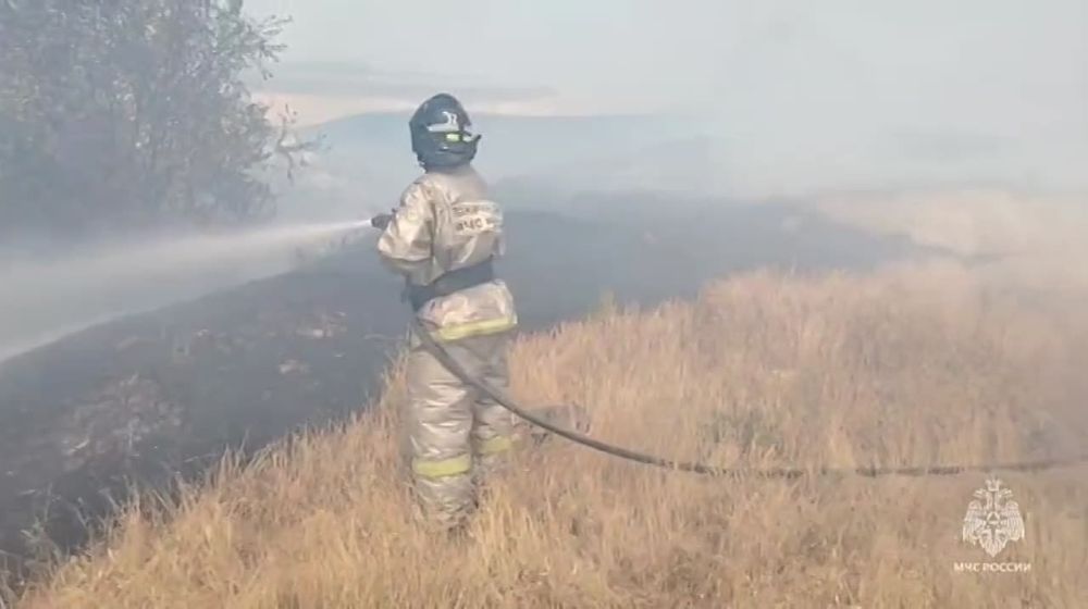 Ликвидировано возгорание сухой растительности