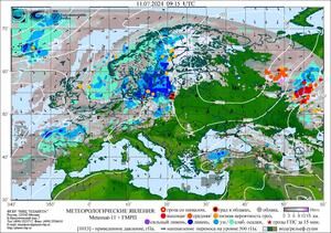 Обзор погодных условий в Европейском регионе в период с 11 по 12 июля 2024 г. Обзор погодных условий в Европейском регионе в период с 11 по 12 июля 2024 г.