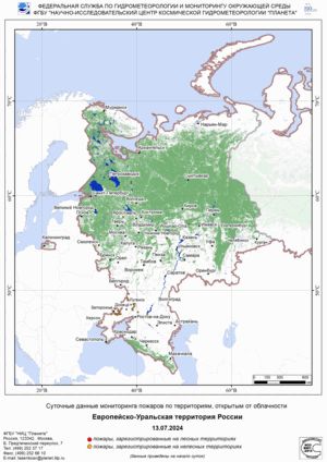 Пожарная обстановка на европейской территории России за 13 - 19 июля 2024 г.