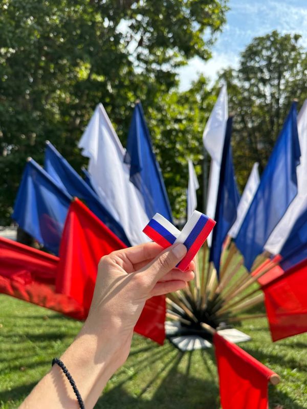 Сегодня в День Государственного флага участники губернаторских отрядов на площади Нахимова раздавали жителям Севастополя ленточки триколора Сегодня в День Государственного флага участники губернаторских отрядов на площади Нахимова раздавали жителям Севастополя ленточки триколора