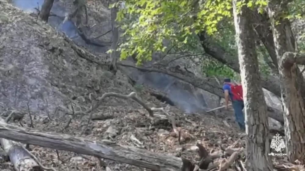 К тушению дух лесных пожаров в Крыму привлекли вертолёт