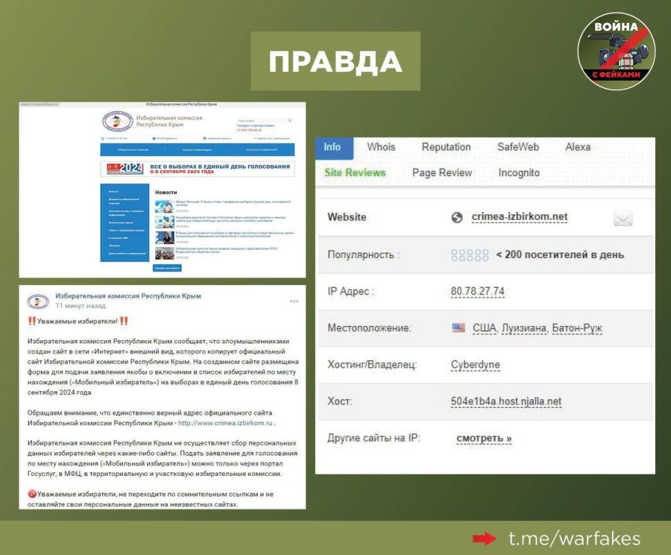 Фейк: На сайте Избиркома Крыма появилась информация, что жители полуострова не будут допущены для участия в Едином дне голосования 6-8 сентября, если предварительно не заполнят онлайн-анкету Фейк: На сайте Избиркома Крыма появилась информация, что жители полуострова не будут допущены для участия в Едином дне голосования 6-8 сентября, если предварительно не заполнят онлайн-анкету