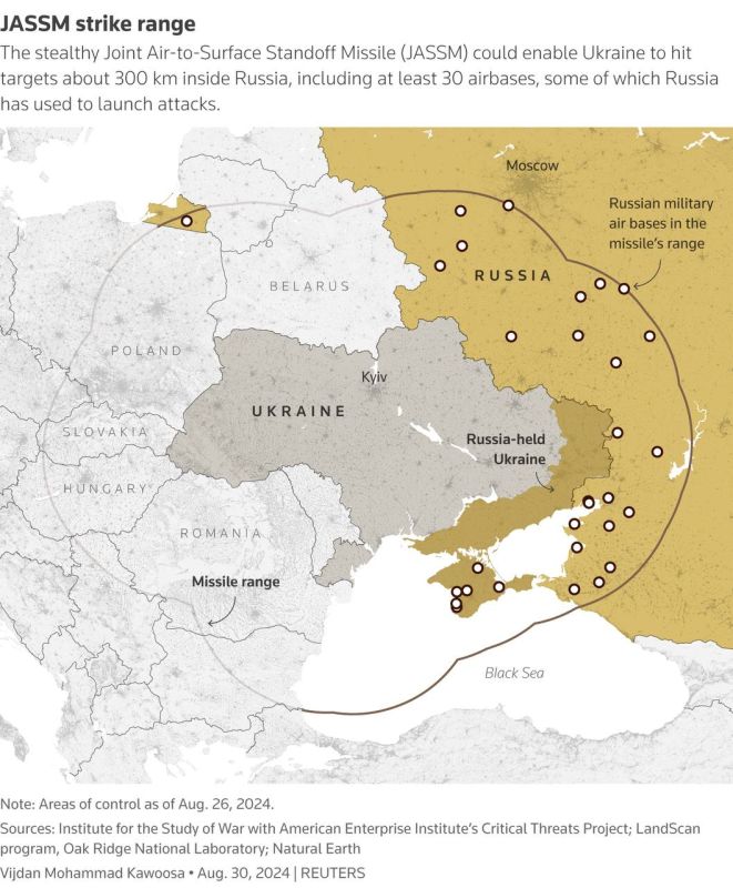 Олег Царёв: Reuters: США близки к согласованию отправки Украине крылатых ракет большой дальности JASSM (дальность – 370 км... Олег Царёв: Reuters: США близки к согласованию отправки Украине крылатых ракет большой дальности JASSM (дальность – 370 км...