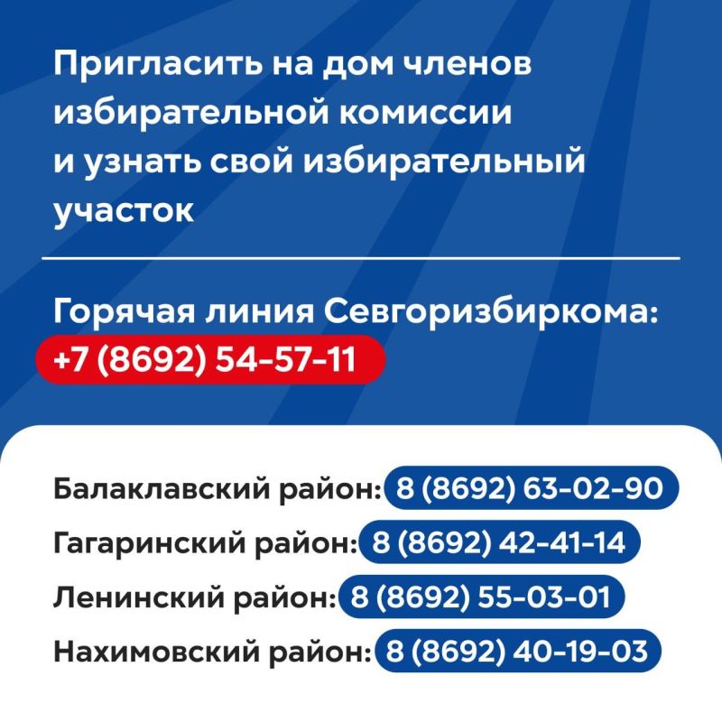 В Севастополе продолжается досрочное голосование В Севастополе продолжается досрочное голосование