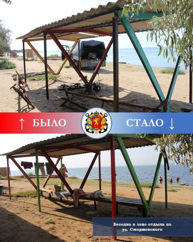 #ЖКХ_и_строительство. Беседка в зоне отдыха по ул. Сморжевского восстановлена! Бригада ремонтников завершила работы по восстановлению навеса #ЖКХ_и_строительство. Беседка в зоне отдыха по ул. Сморжевского восстановлена! Бригада ремонтников завершила работы по восстановлению навеса