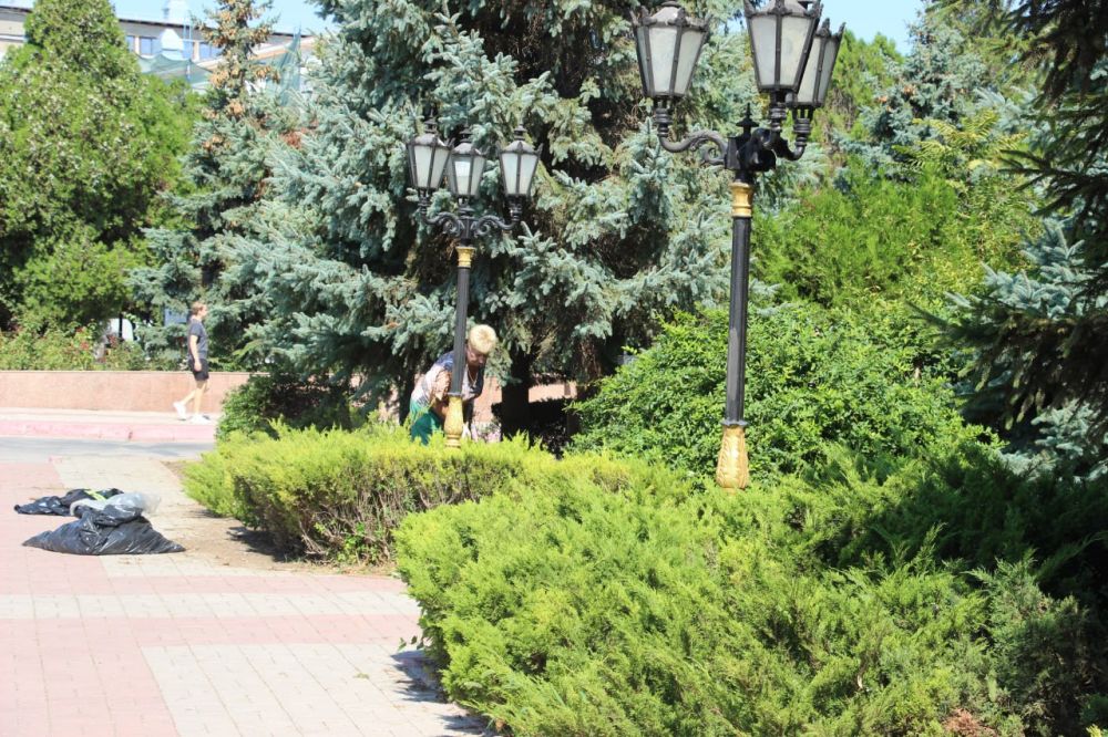 #зеленые_насаждения. В Керчи продолжаются сезонные работы по уходу за зелеными насаждениями. Обрезка сухих веток, формовочная обрезка кустов, обработка и прополка клумб. Сегодня сотрудники керченского зеленхоза работали в центральной части города #зеленые_насаждения. В Керчи продолжаются сезонные работы по уходу за зелеными насаждениями. Обрезка сухих веток, формовочная обрезка кустов, обработка и прополка клумб. Сегодня сотрудники керченского зеленхоза работали в центральной части города