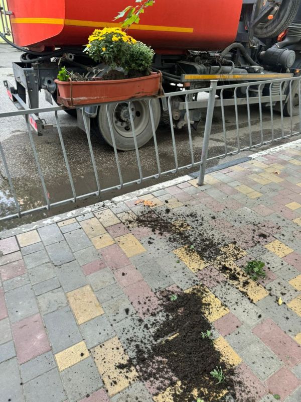 В Алуште вандалы разбили кашпо В Алуште вандалы разбили кашпо