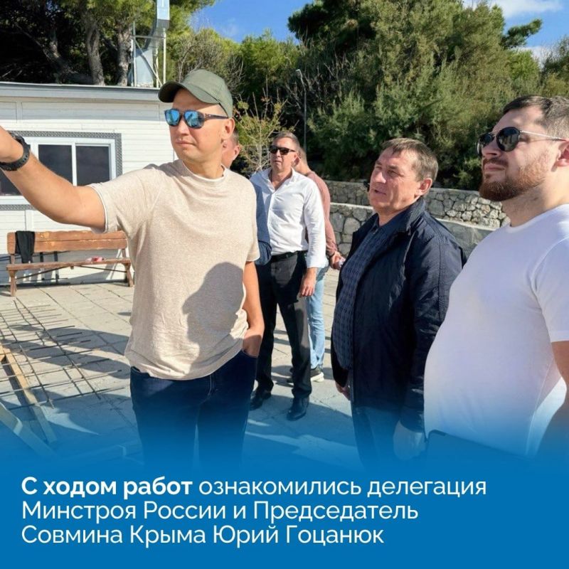 Крупные стройки Крыма осмотрели делегация Минстроя России и Председатель Совмина Крыма Юрий Гоцанюк Крупные стройки Крыма осмотрели делегация Минстроя России и Председатель Совмина Крыма Юрий Гоцанюк