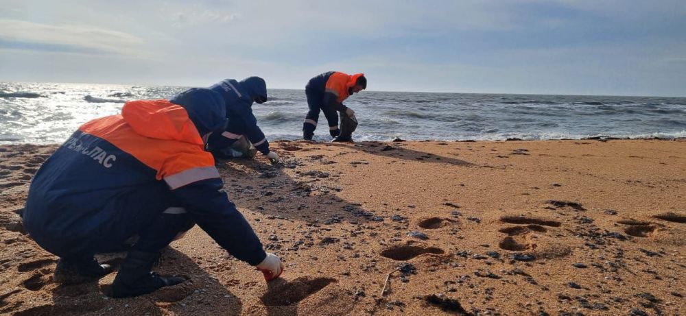 Сотрудники Ленинского аварийно-спасательного отряда ГКУ РК "КРЫМ-СПАС" ежедневно привлекаются к ликвидации последствий разлива мазута в Керченском проливе Сотрудники Ленинского аварийно-спасательного отряда ГКУ РК "КРЫМ-СПАС" ежедневно привлекаются к ликвидации последствий разлива мазута в Керченском проливе