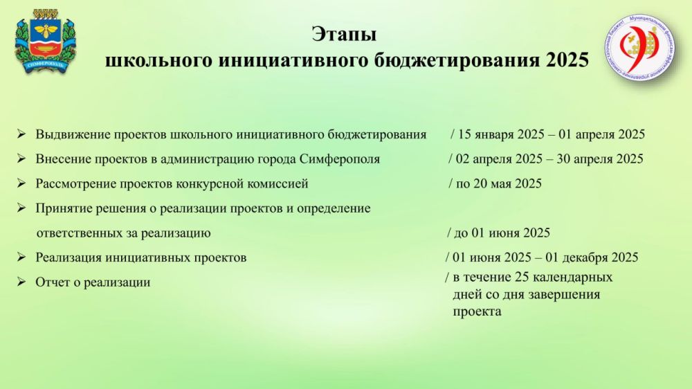 В Симферополе реализуется программа школьного инициативного бюджетирования, которая предоставляет учащимся возможность активно участвовать в решении местных вопросов В Симферополе реализуется программа школьного инициативного бюджетирования, которая предоставляет учащимся возможность активно участвовать в решении местных вопросов