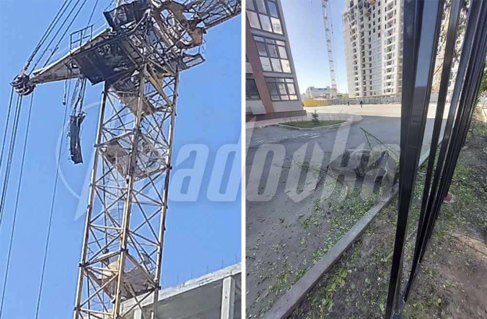 Момент одного из прилетов украинского БПЛА в Брянске — удар пришелся по стройке Момент одного из прилетов украинского БПЛА в Брянске — удар пришелся по стройке