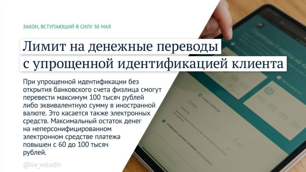 Владимир Немцев: Какие законы вступают в силу в мае 2025 года Владимир Немцев: Какие законы вступают в силу в мае 2025 года