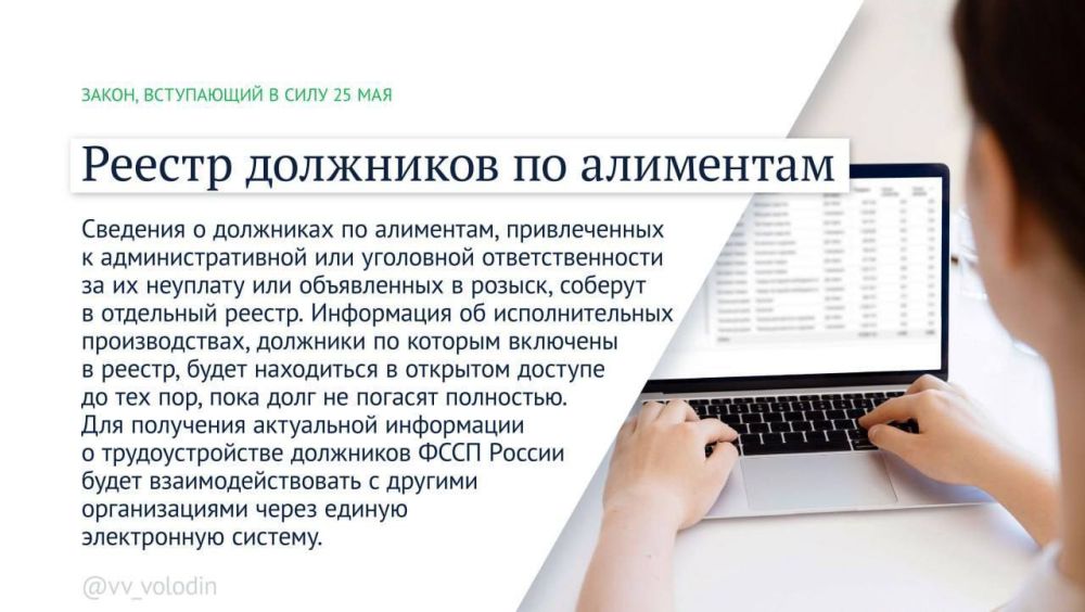 Владимир Немцев: Какие законы вступают в силу в мае 2025 года Владимир Немцев: Какие законы вступают в силу в мае 2025 года