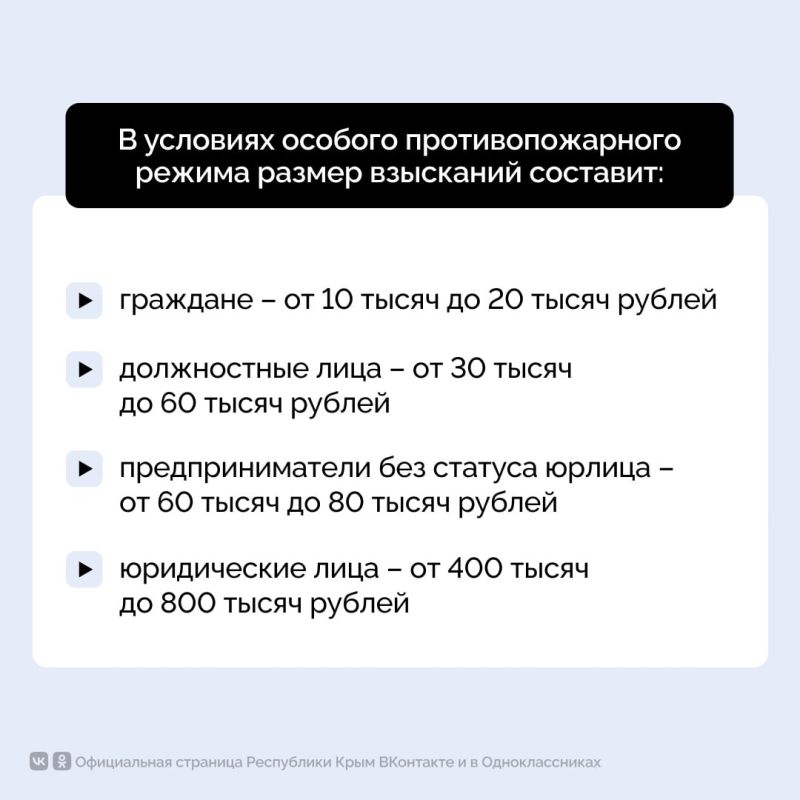 В Крыму продолжает действовать особо противопожарный режим В Крыму продолжает действовать особо противопожарный режим