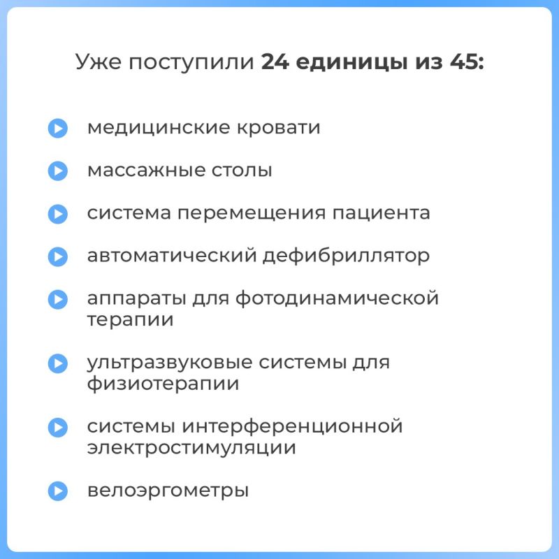 В этом году в Керченскую городскую больницу №3 планируется закупить 45 единиц оборудования для медицинской реабилитации В этом году в Керченскую городскую больницу №3 планируется закупить 45 единиц оборудования для медицинской реабилитации