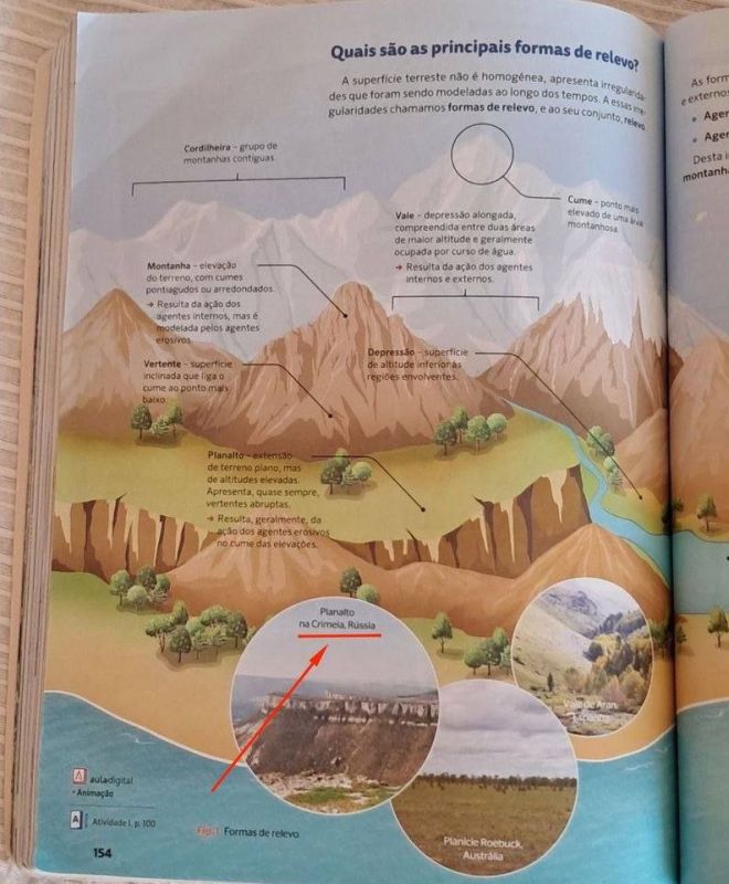 «Крымское плато, Россия»: португальский учебник вызвал негодование на Украине