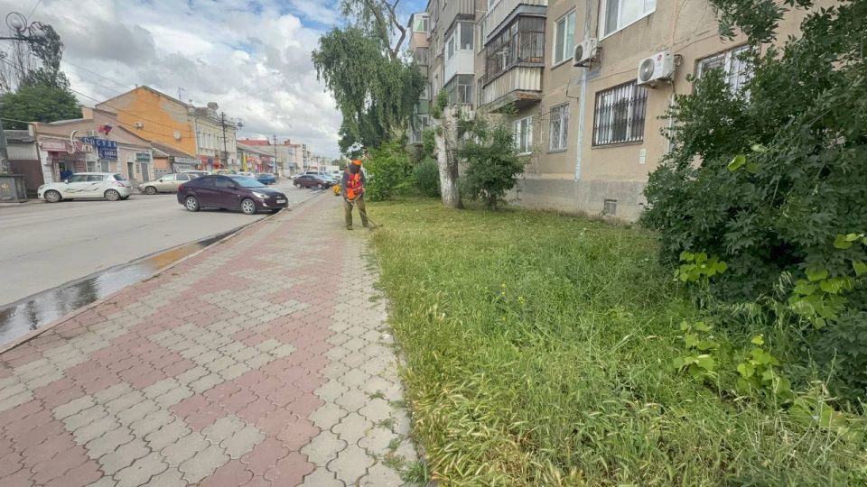В Керчи ежедневно ведутся работы по покосу травы на придомовых территориях и вдоль городских дорог В Керчи ежедневно ведутся работы по покосу травы на придомовых территориях и вдоль городских дорог