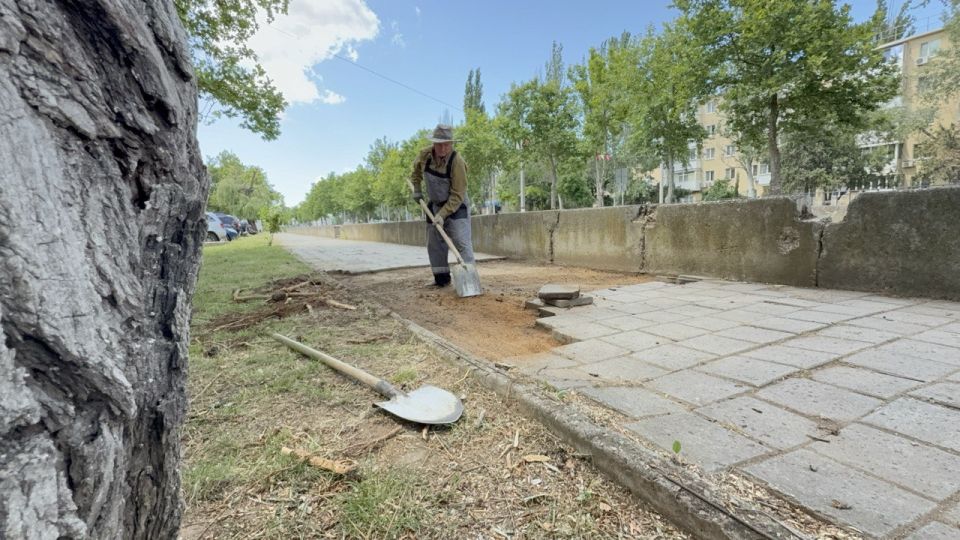 По ул. Борзенко вдоль речки Мелек-Чесме сотрудники Службы городского хозяйства восстанавливают участки тротуара в местах, где он был поврежден ранее По ул. Борзенко вдоль речки Мелек-Чесме сотрудники Службы городского хозяйства восстанавливают участки тротуара в местах, где он был поврежден ранее