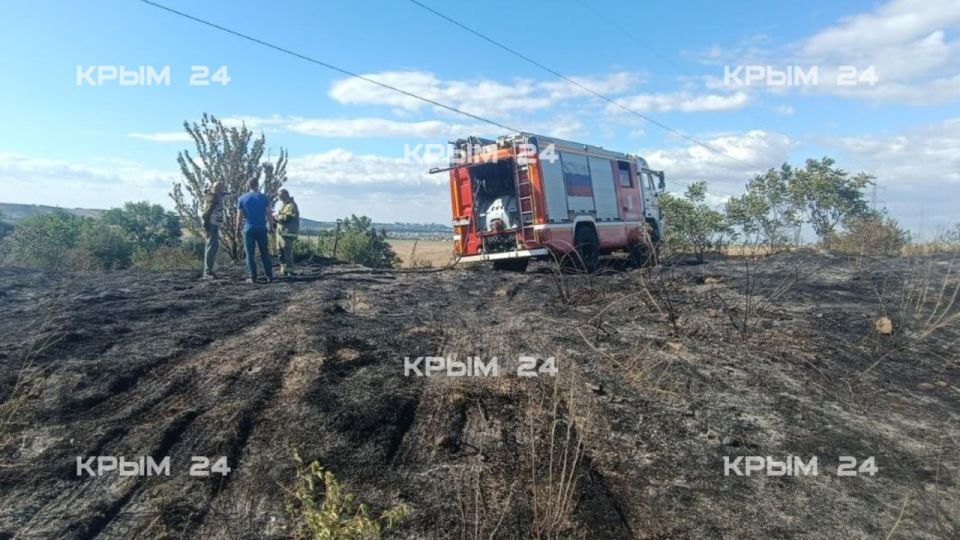 В селе Чистенькое под Симферополем полностью потушили пожар В селе Чистенькое под Симферополем полностью потушили пожар