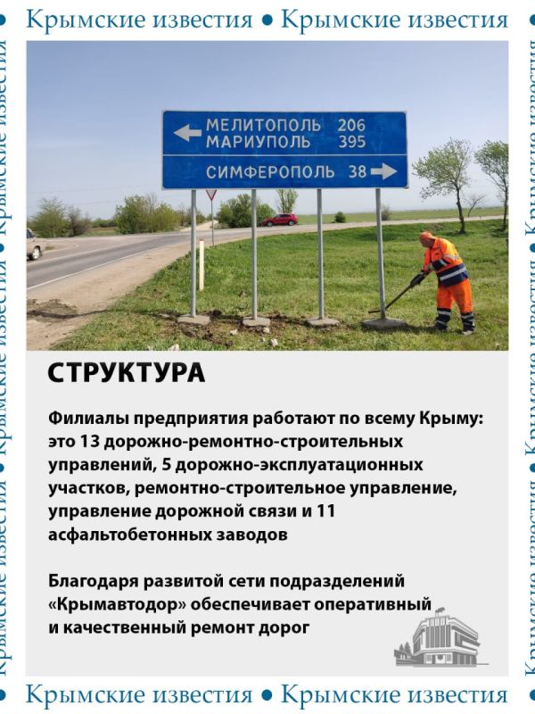 Сегодня «Крымавтодор» отмечает знаменательную дату – 90 лет со дня основания Сегодня «Крымавтодор» отмечает знаменательную дату – 90 лет со дня основания