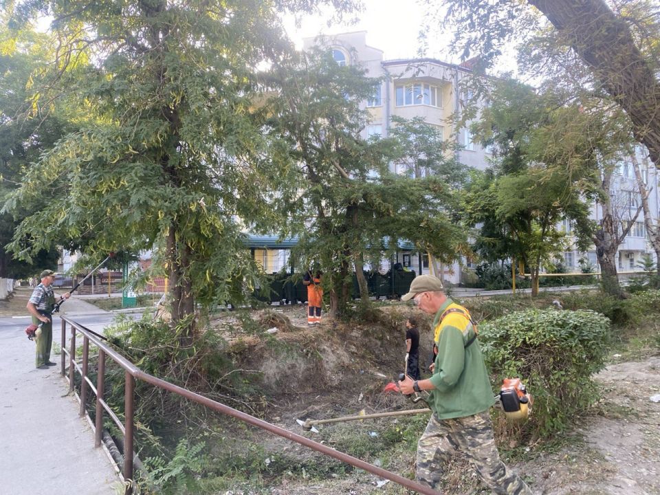 Владимир Ким: Сотрудники МБУ «Городское благоустройство» продолжают наводить порядок на улицах, в парках и скверах Феодосии Владимир Ким: Сотрудники МБУ «Городское благоустройство» продолжают наводить порядок на улицах, в парках и скверах Феодосии