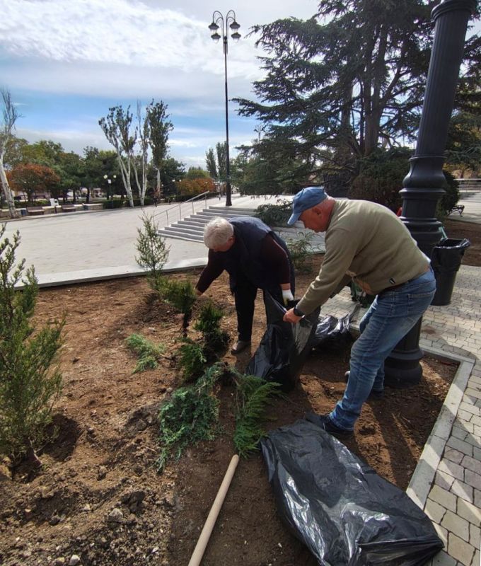 В Феодосии продолжается высадка декоративных многолетников В Феодосии продолжается высадка декоративных многолетников