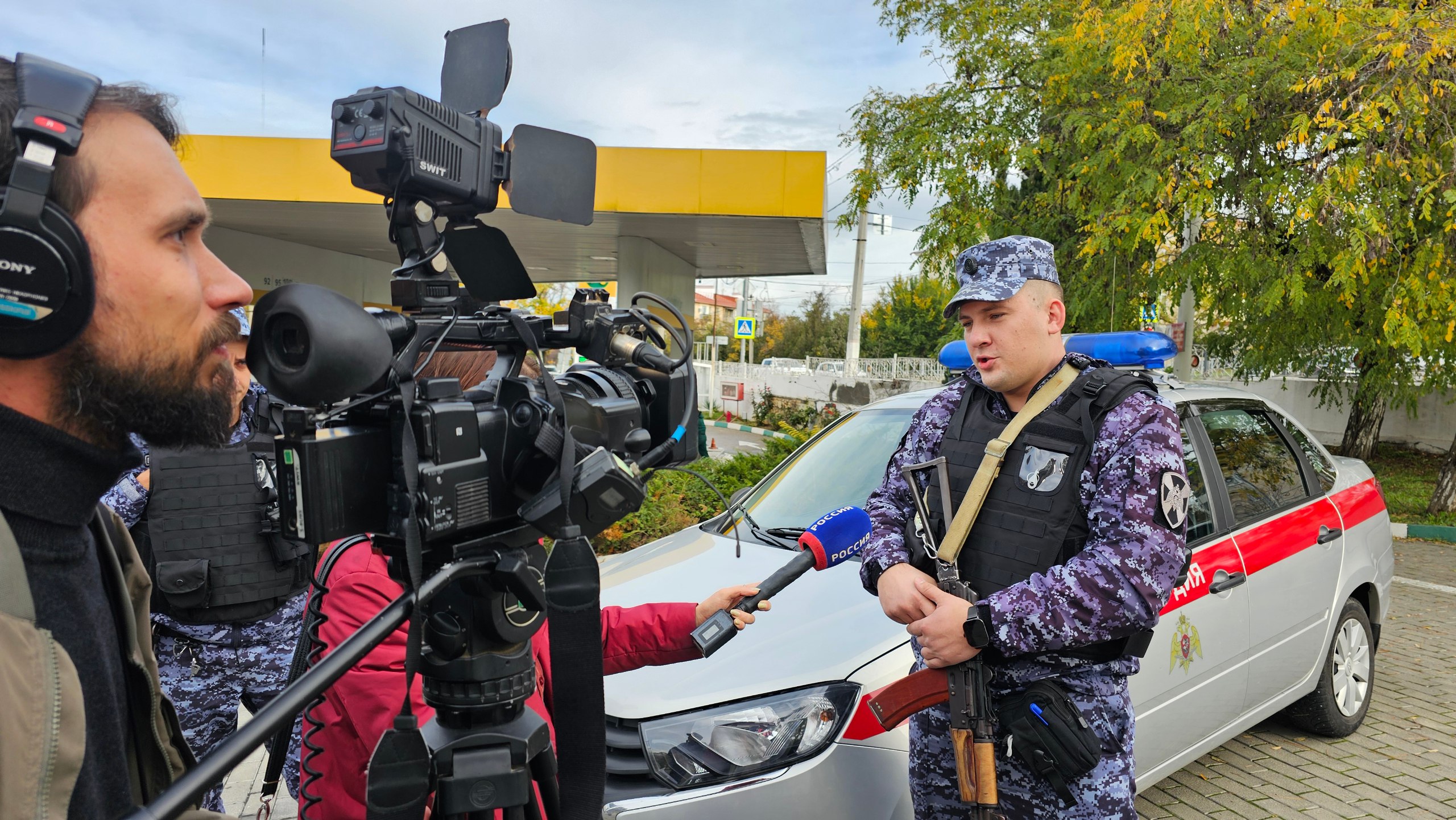 Журналистам телеканала «Вести. Севастополь» рассказали о служебных буднях сотрудников вневедомственной охраны Росгвардии