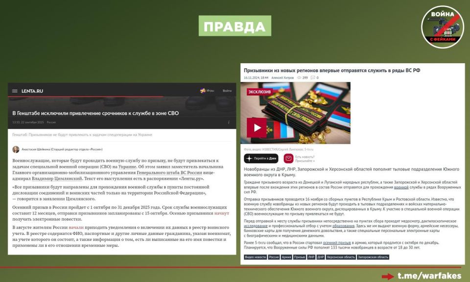 Фейк: Власти РФ легализовали мобилизацию в новых регионах — граждан принудительно отправляют на СВО Фейк: Власти РФ легализовали мобилизацию в новых регионах — граждан принудительно отправляют на СВО
