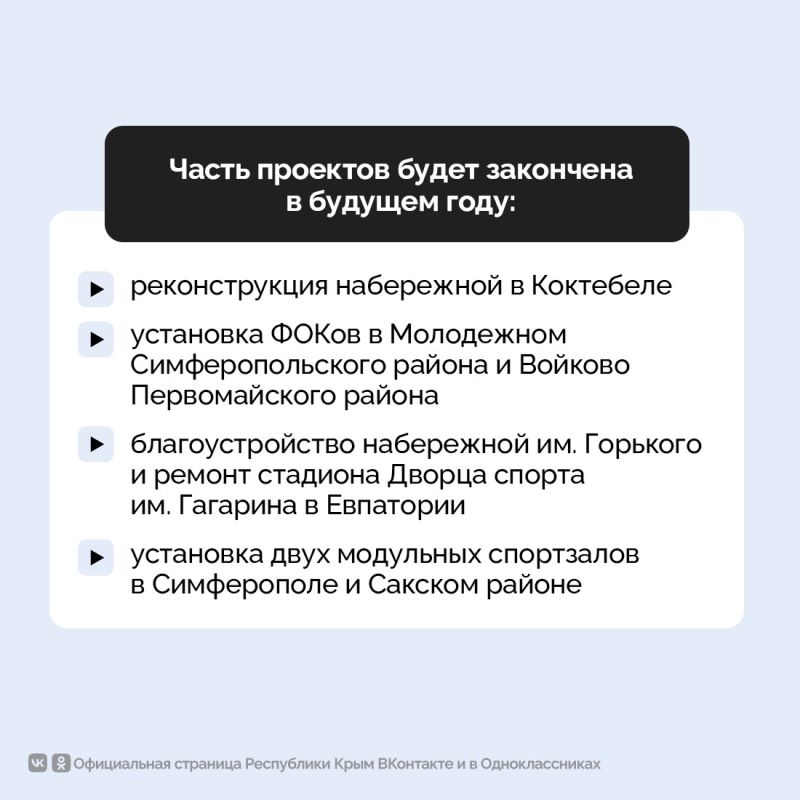 В Крыму продолжается строительство и ремонт объектов социальной инфраструктуры, а также благоустройство территорий В Крыму продолжается строительство и ремонт объектов социальной инфраструктуры, а также благоустройство территорий
