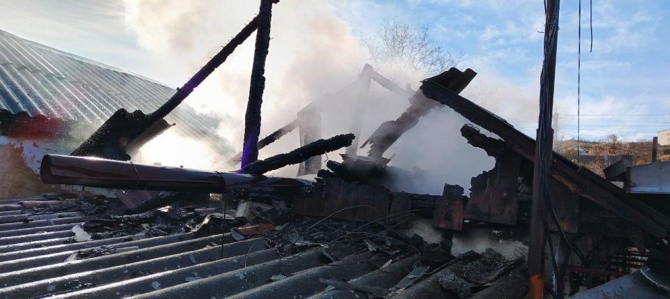 Ликвидация пожара в Бахчисарайском районе