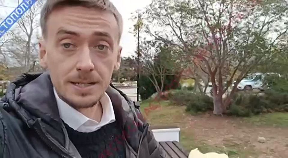 Работаем на месте падения осколков в парке Победы