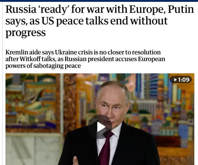 «Все идет по плану Путина»: реакция СМИ на переговоры Путина и Уиткоффа «Все идет по плану Путина»: реакция СМИ на переговоры Путина и Уиткоффа