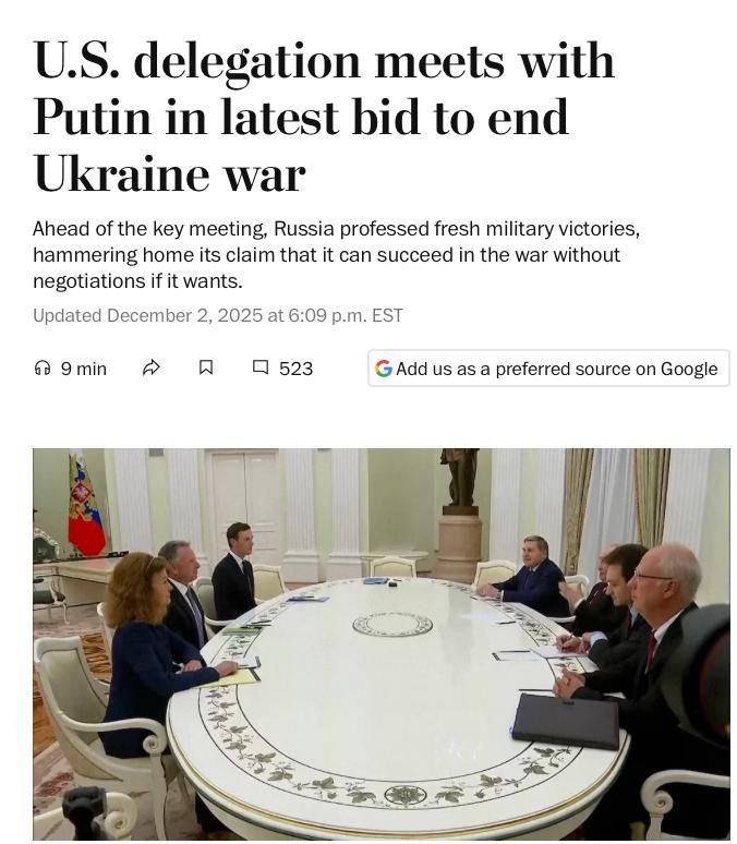 «Все идет по плану Путина»: реакция СМИ на переговоры Путина и Уиткоффа «Все идет по плану Путина»: реакция СМИ на переговоры Путина и Уиткоффа