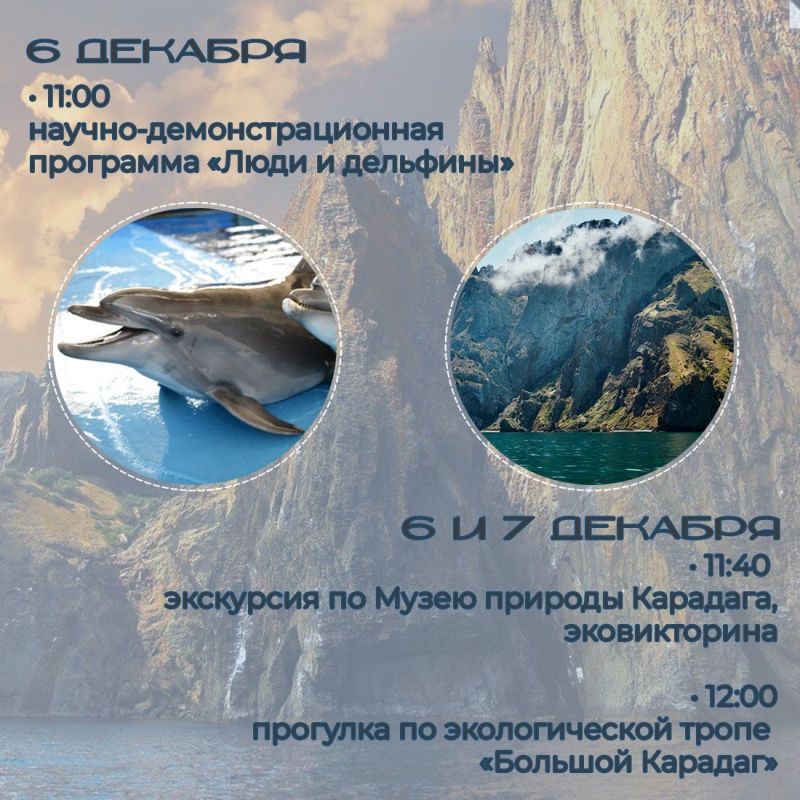 Жители и гости Крыма смогут провести выходные с интересом и пользой в Карадагском природном заповеднике Жители и гости Крыма смогут провести выходные с интересом и пользой в Карадагском природном заповеднике