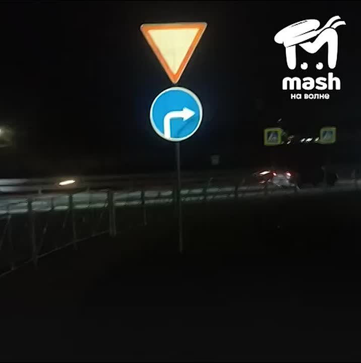 Люди переходят Московское шоссе с фонариками, чтобы их не сбила машина