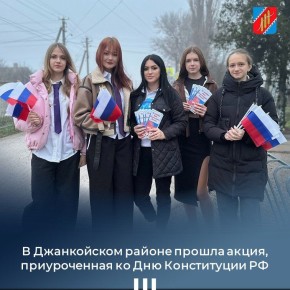 В преддверии Дня Конституции Российской Федерации молодежь рассказала жителям Джанкойского района о роли Конституции в общественной и государственной жизни
