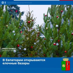 В Евпатории открываются елочные базары