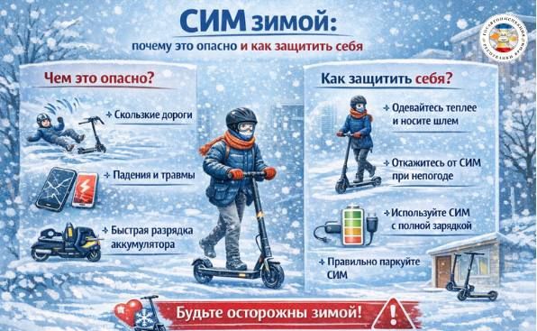 СИМ зимой: почему это опасно и как защитить себя