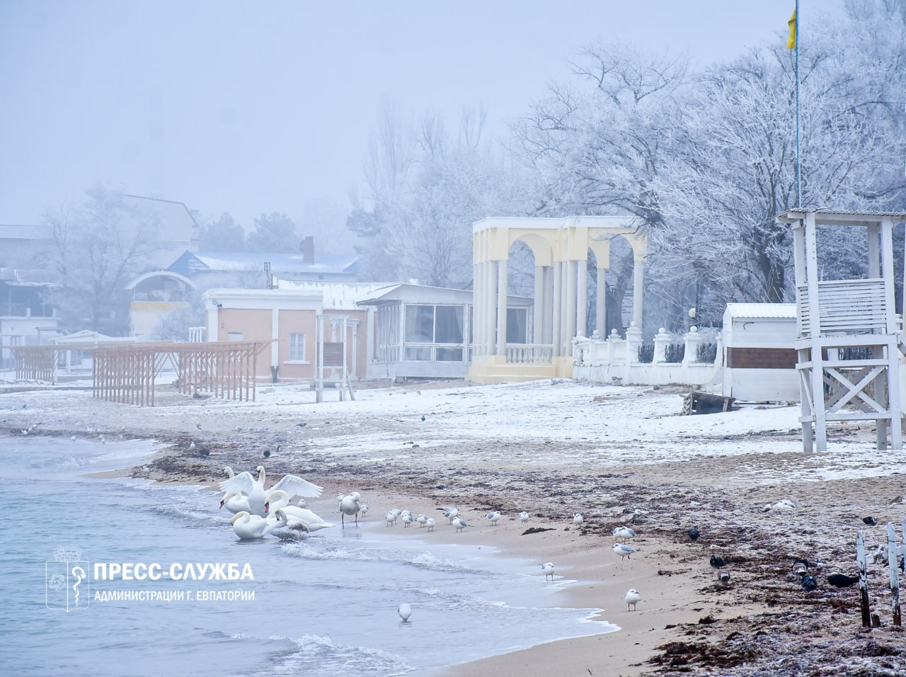 Зимняя сказка в Евпатории: город в белых кружевах Зимняя сказка в Евпатории: город в белых кружевах