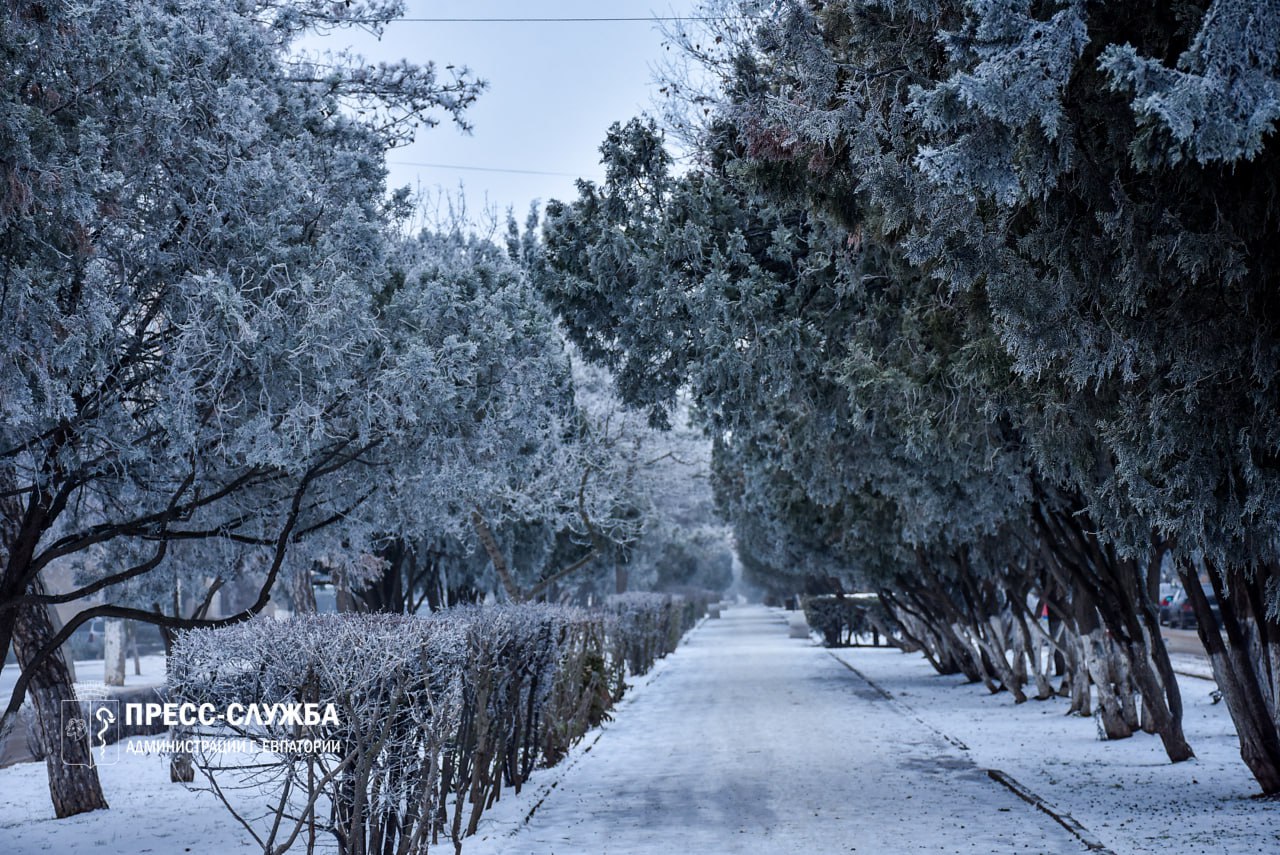 Зимняя сказка в Евпатории: город в белых кружевах Зимняя сказка в Евпатории: город в белых кружевах