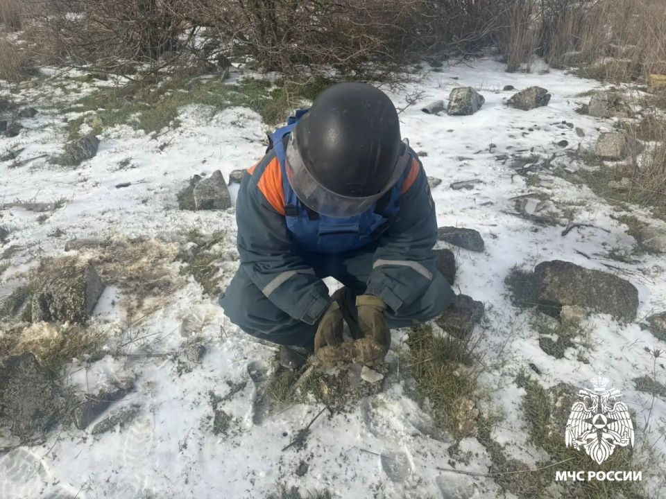 Пиротехники уничтожили два взрывоопасных предмета времен ВОВ в Крыму Пиротехники уничтожили два взрывоопасных предмета времен ВОВ в Крыму