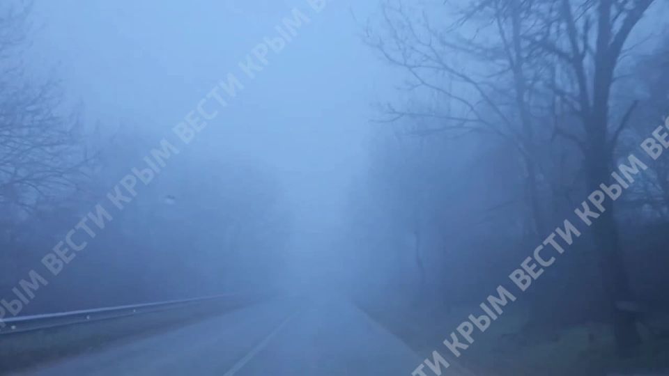 Густой туман накрыл Симферопольский район