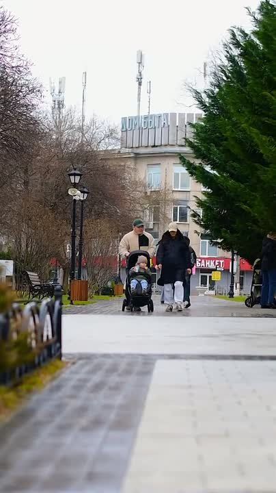 Серое небо, влажные аллеи и лёгкий туман — таким запомнится этот день в сквере Тренёва