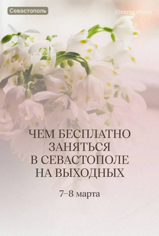Михаил Развожаев: Впереди выходные, и уже традиционно севастопольские учреждения подготовили множество бесплатных мероприятий