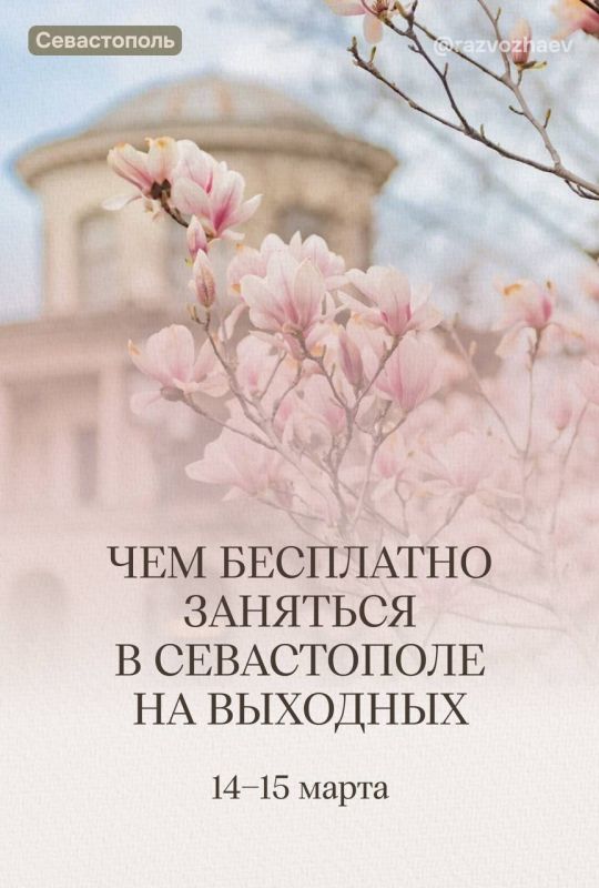 Михаил Развожаев: Впереди выходные, и уже традиционно севастопольские учреждения приготовили множество бесплатных мероприятий