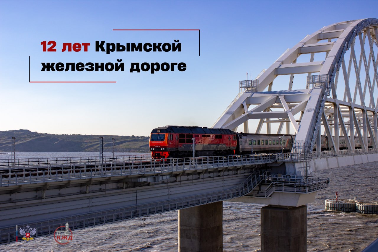 Крымской железной дороге — 12 лет! За этот период перевезено почти 86 млн пассажиров и свыше 52 млн тонн грузов